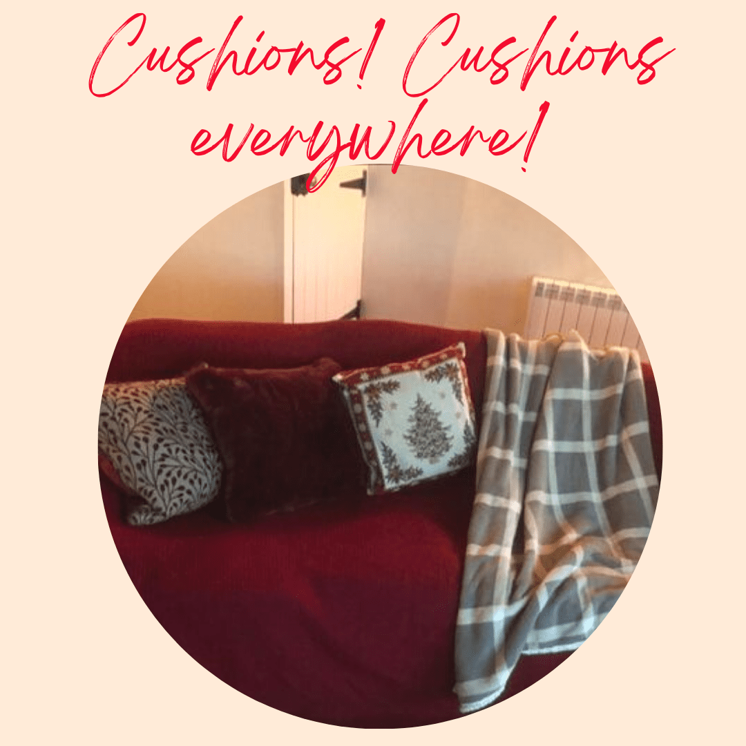 Cushions! Cushions – everywhere! by Jane Lovering